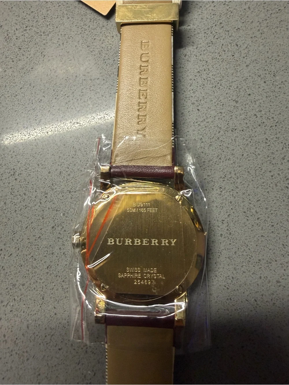 Burberry BU9111 Gold Dial Brown Leather Strap Men's Watch